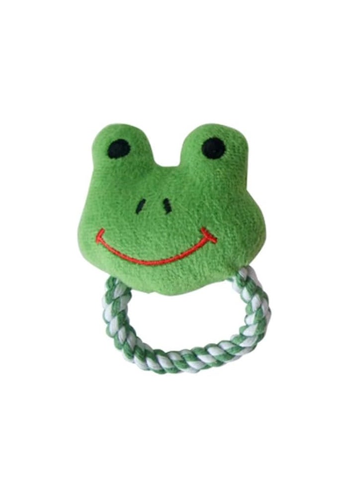 Daiso Soft Plush Toy with Rope for Pets - Green